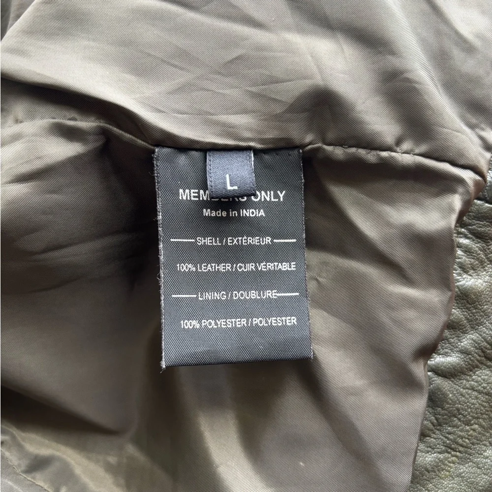 Members Only Vintage Olive Green Leather Jacket - Picture 15 of 16